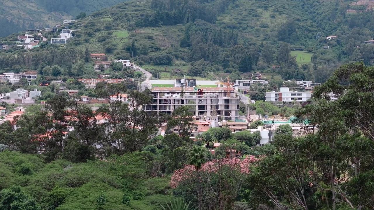 Building under construction in the valley